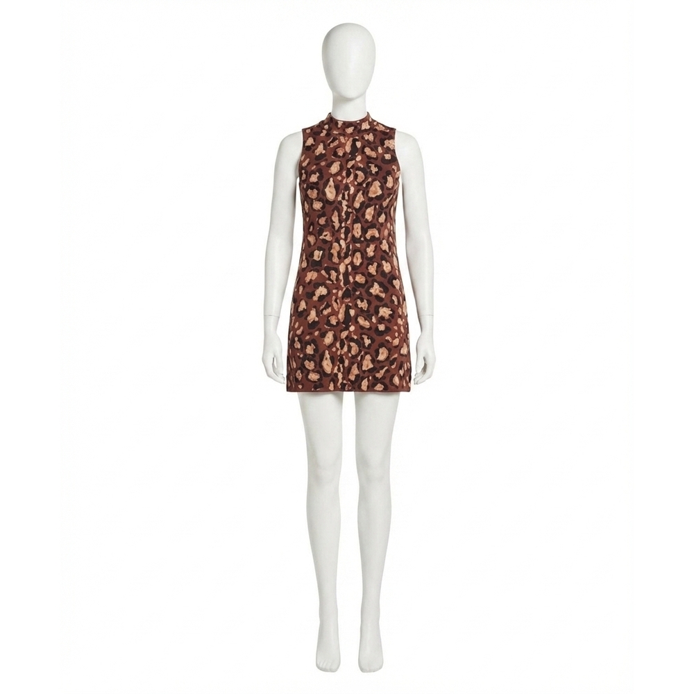 NEW CARA CARA myrtle dress in painted animal brown